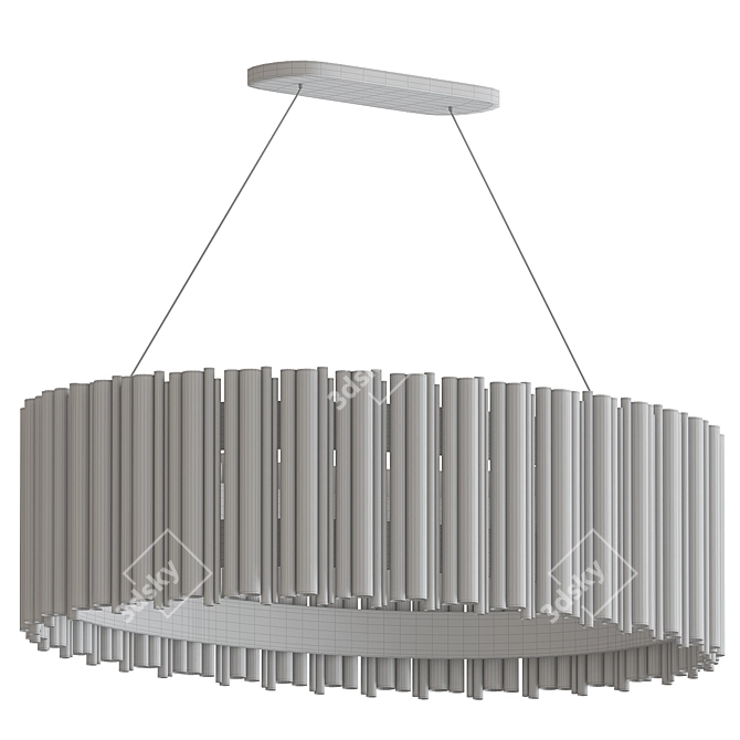 Elegant Oval Pendant Light 3D model image 2