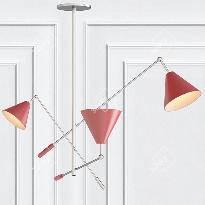 Elegant Retro Chic Light Fixture 3D model image 1