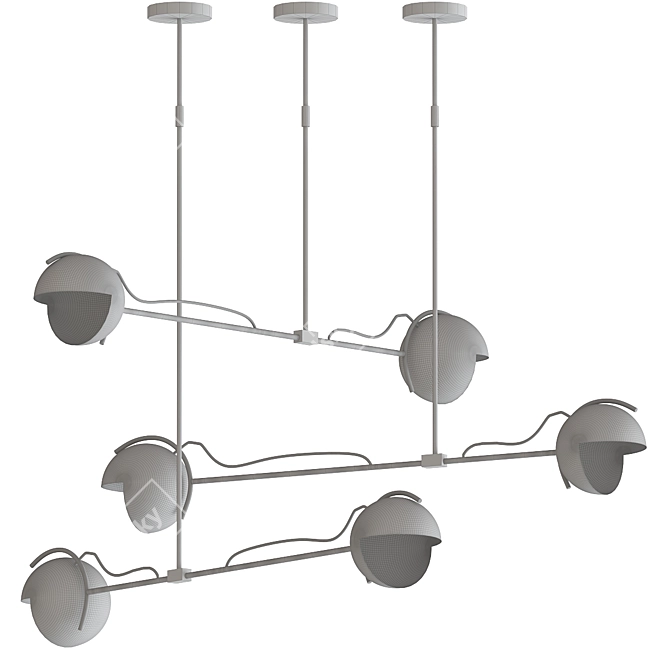 Elegant Laine Chandelier Illuminates 3D model image 2