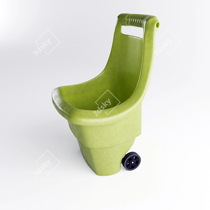 Versatile Plastic Garden Trolley 3D model image 1