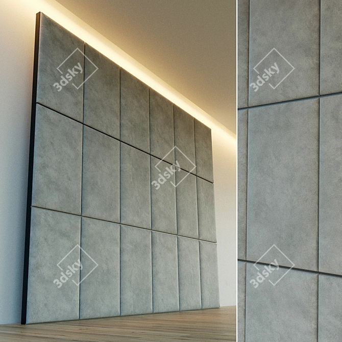 Title (English): Metallic Molding Soft Wall Panel 3D model image 2