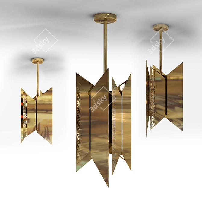 Elegant Hera Pendant Light 3D model image 1