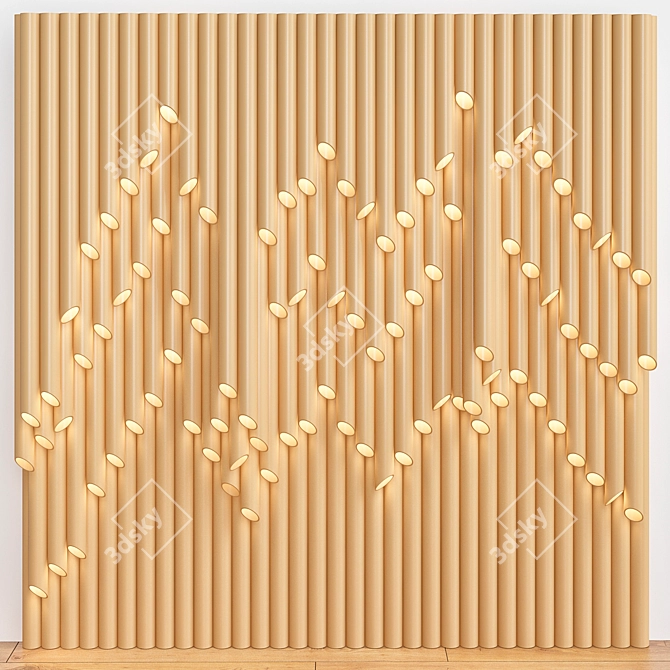 Bamboo Wall Art: Natural Elegance 3D model image 1