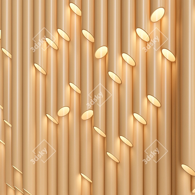 Bamboo Wall Art: Natural Elegance 3D model image 2