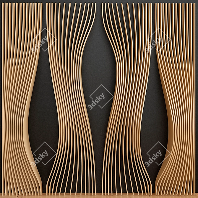 Elegant Parametric Wall Decor 3D model image 1