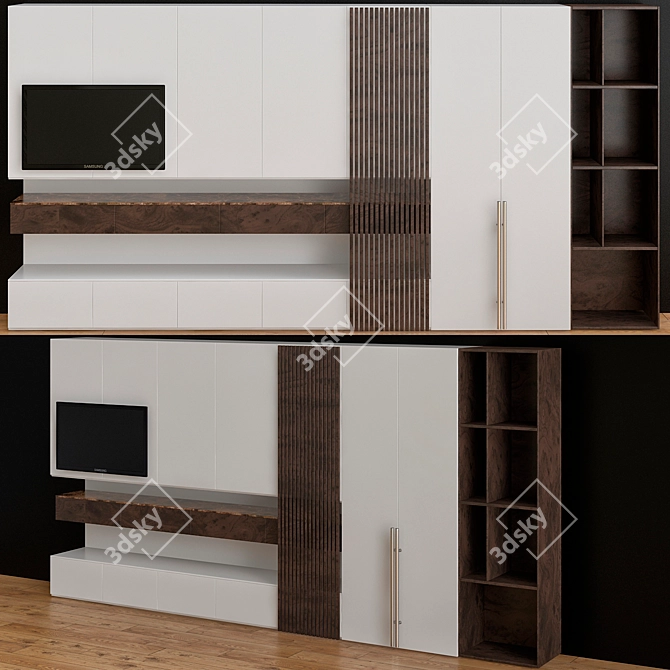 SleekTV Wardrobe: Space-saving Solution 3D model image 1