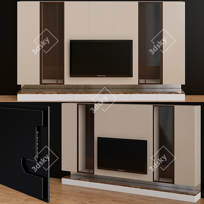 Modern TV Wardrobe: Stylish & Practical! 3D model image 1