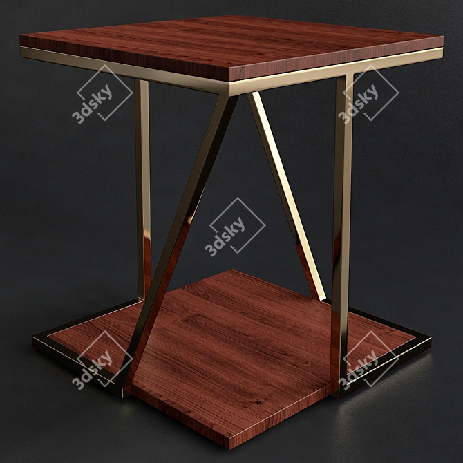 Elegant Renaissance Side Table 3D model image 1