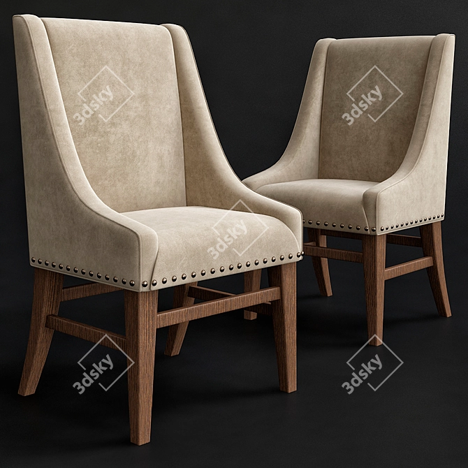 Rustic Nailhead Restoration Hardware 3D model image 1