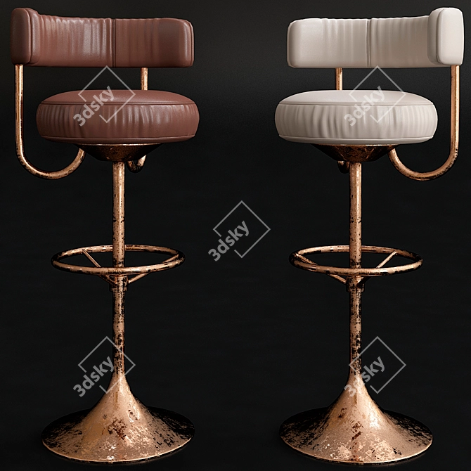 Sleek Borje Johansson Bar Stools 3D model image 1