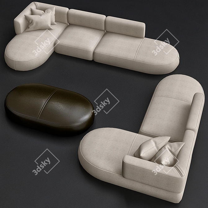 Modern Comfort: Bowy Sofa 3D model image 1