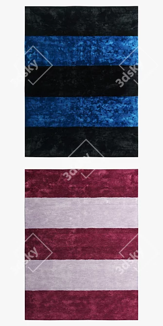 Pavilion Rugs: Pink, Blue, Purple, Black 3D model image 2