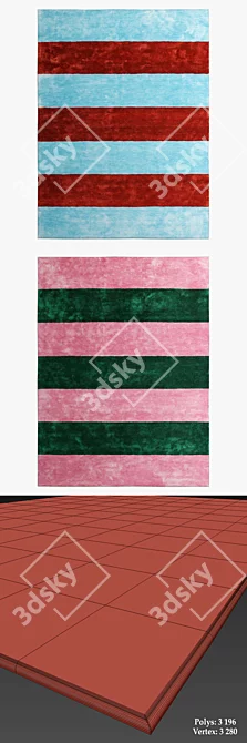 Pavilion Rugs: Pink, Blue, Purple, Black 3D model image 3