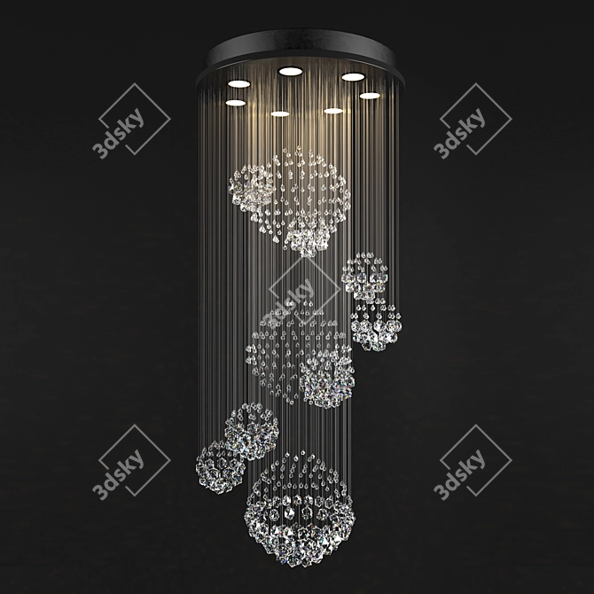 Spiral Crystal Chandelier: Elegant 3D Model 3D model image 1