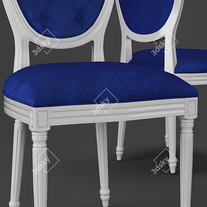 Elegant French Style Dining Chair 3D model image 2