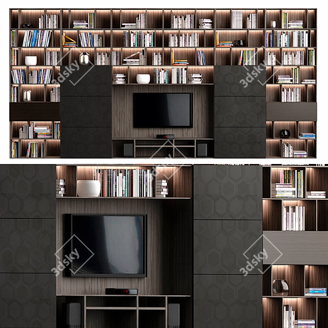 Poliform Book Wardrobe_2: Versatile Storage Solution 3D model image 1