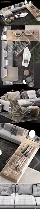 Elegant Minotti Lawrence Sofa Set 3D model image 2