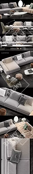 Elegant Minotti Lawrence Sofa Set 3D model image 3