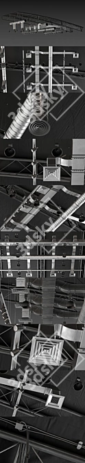 3D Ceiling Ventilation Model - V-Ray/Corona Compatible 3D model image 2