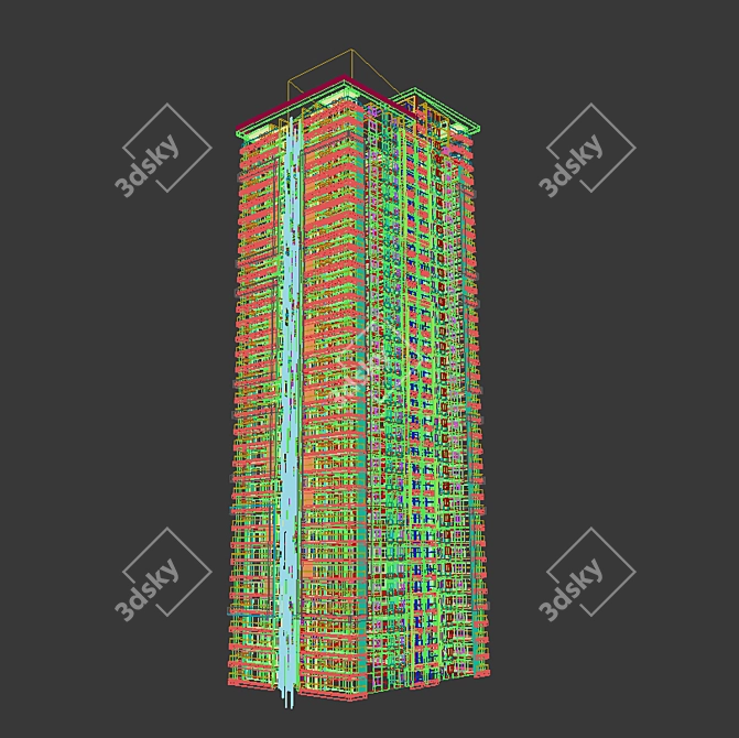 Contemporary Highrise Residence: 3dsmax 2015 + Vray 3D model image 3