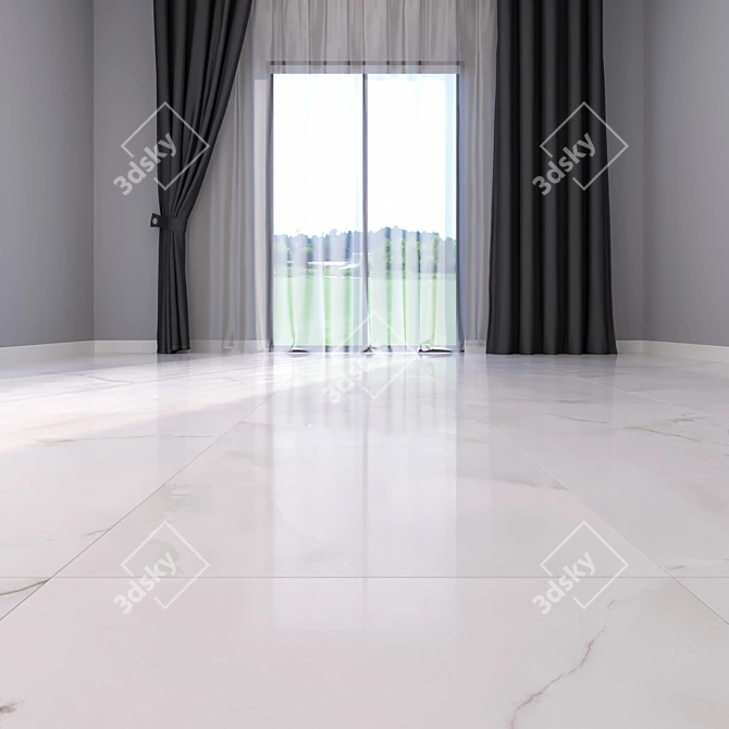 Elegant Marble Floor Tiles 3D model image 2