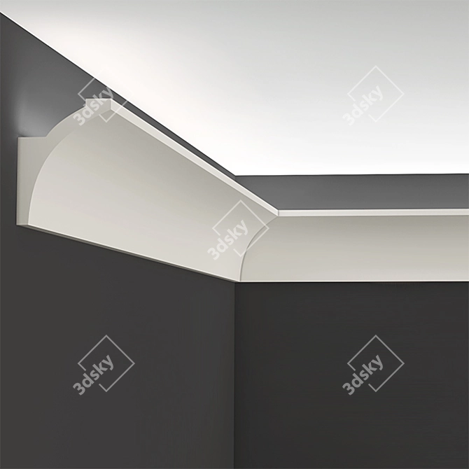 Elegant Gypsum Cornice 3D model image 2