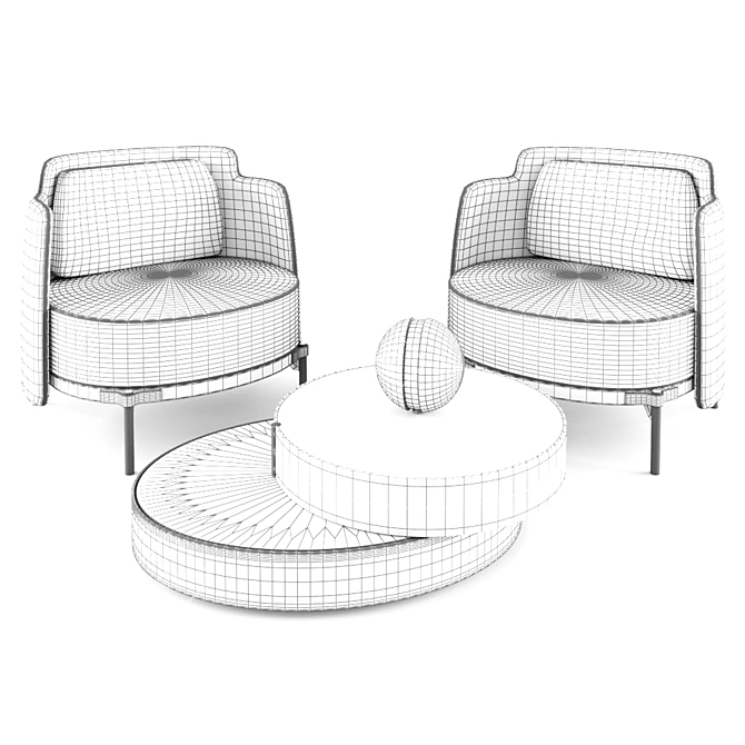 Elegant Minotti Tape Armchair 3D model image 3