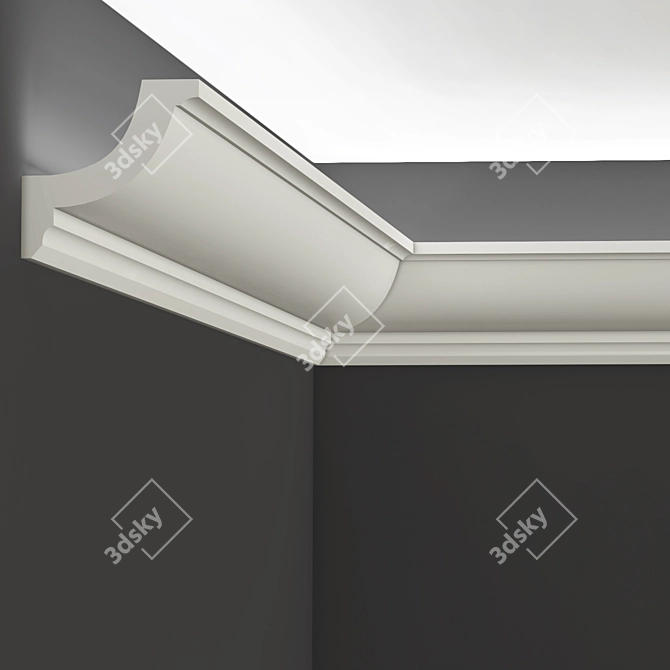 Elegant Gypsum Cornice 3D model image 2