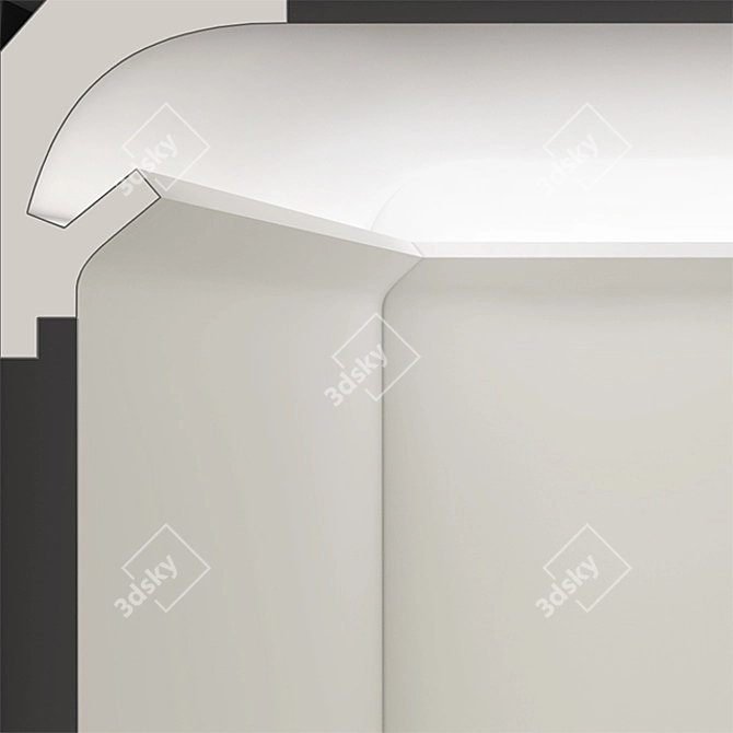 Elegant Gypsum Cornice 3D model image 2