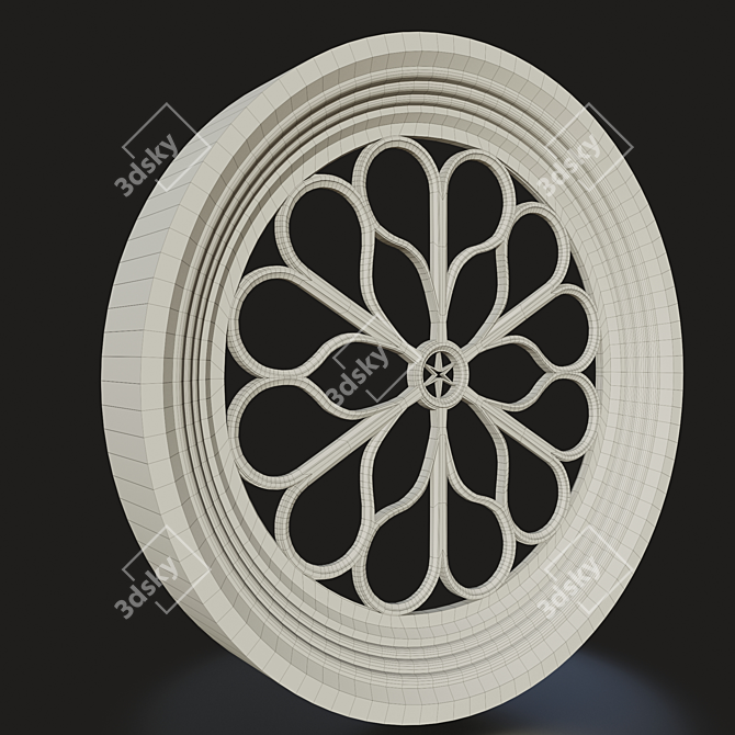 Gothic Stained Glass Frame 3D model image 2