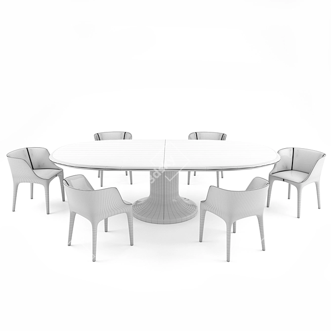 Elegant Giorgetti Dining Set 3D model image 2