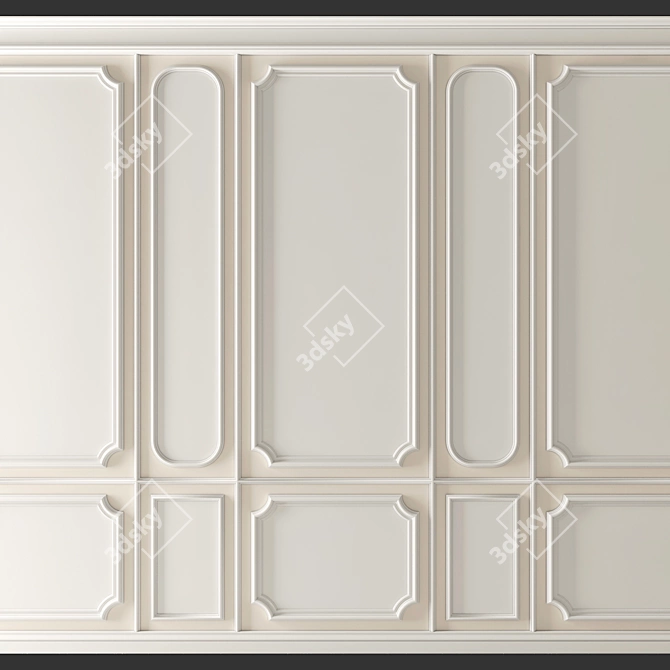 Elegant Wall Moulding: Transform Your Space 3D model image 1