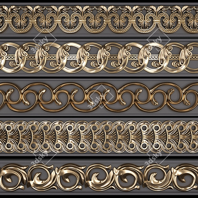  3D Trim Ornaments Pack 3D model image 1