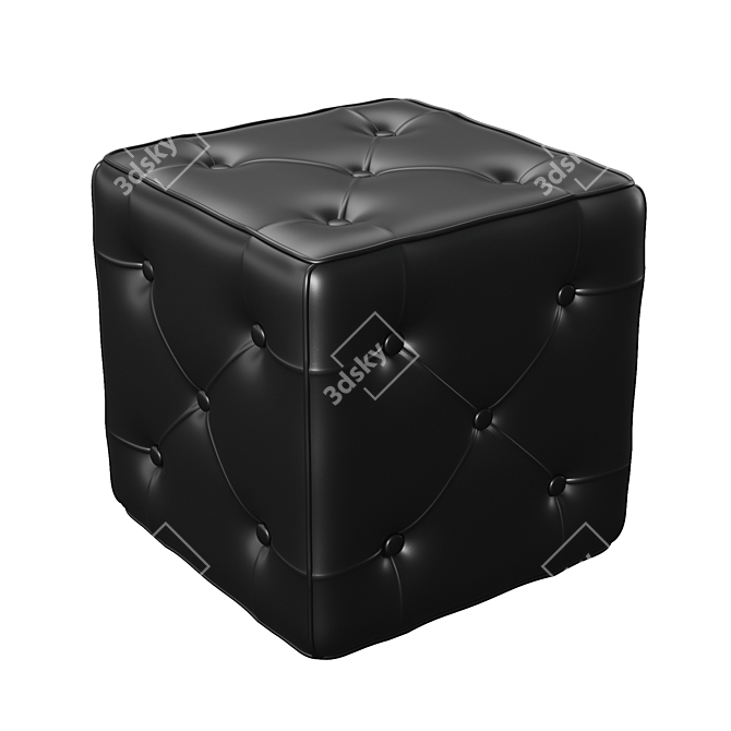 Classic Leather Ottoman 3D model image 1