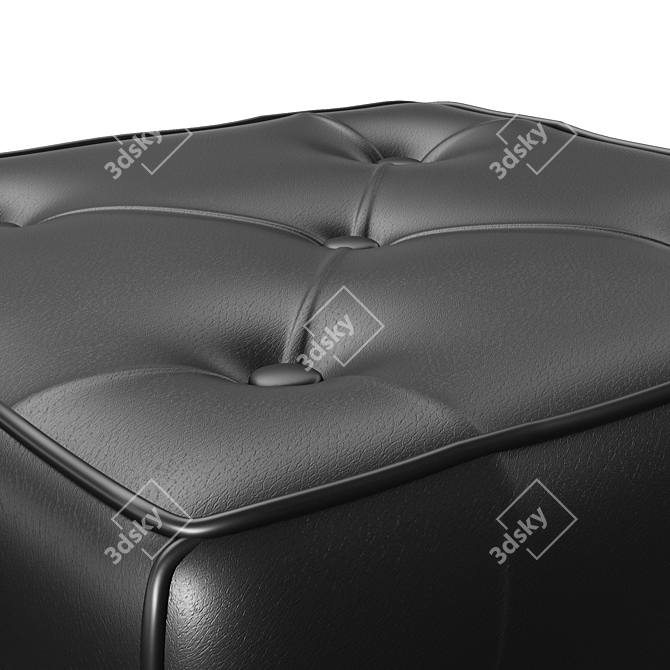 Classic Leather Ottoman 3D model image 2