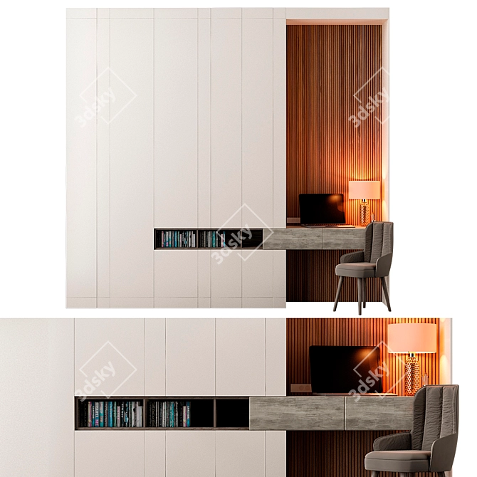 Modern Freestanding Wardrobe 3D model image 1