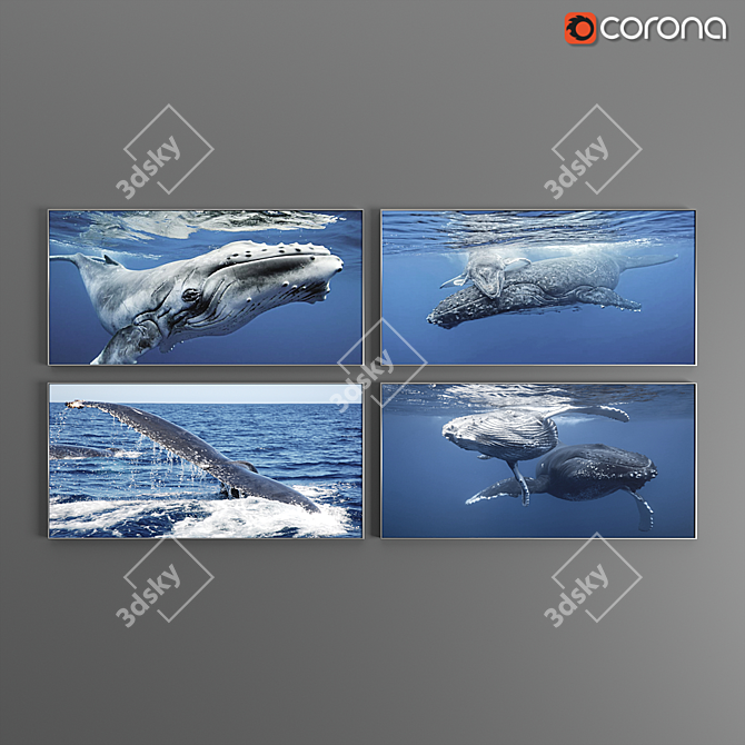 Marine Dreams: Set of 4 Posters 3D model image 2