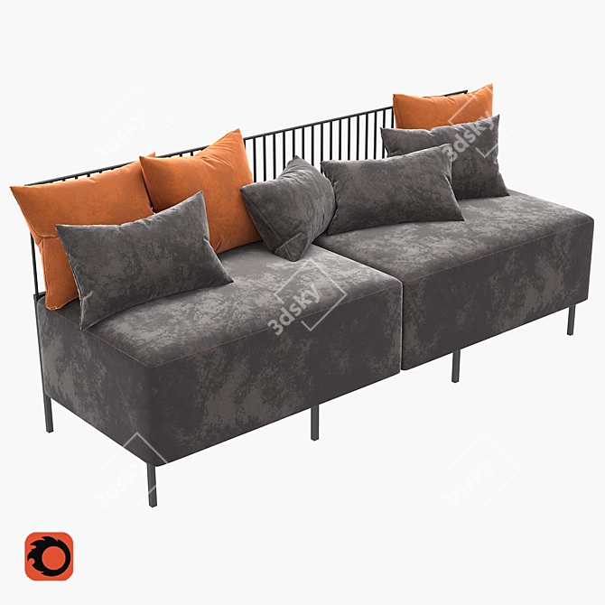 Modular Corner Sofa - Comfortable and Stylish 3D model image 2