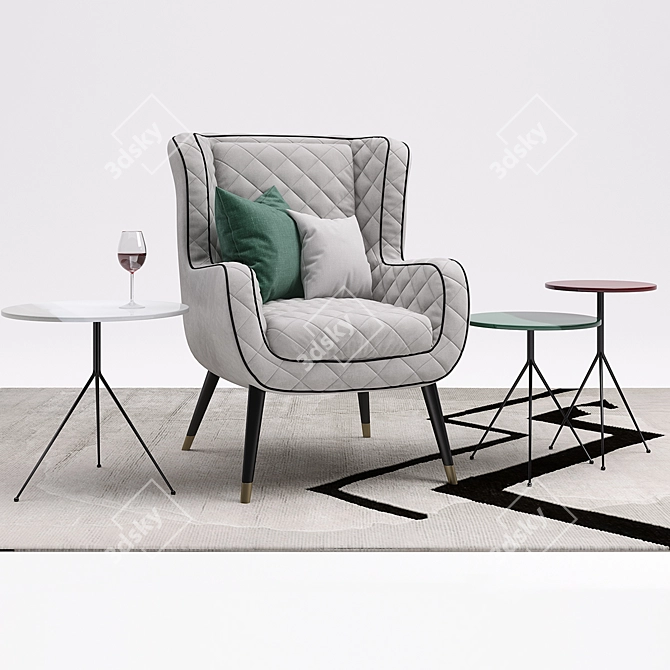 Baxter Dolly Armchair: Modern Comfort 3D model image 1