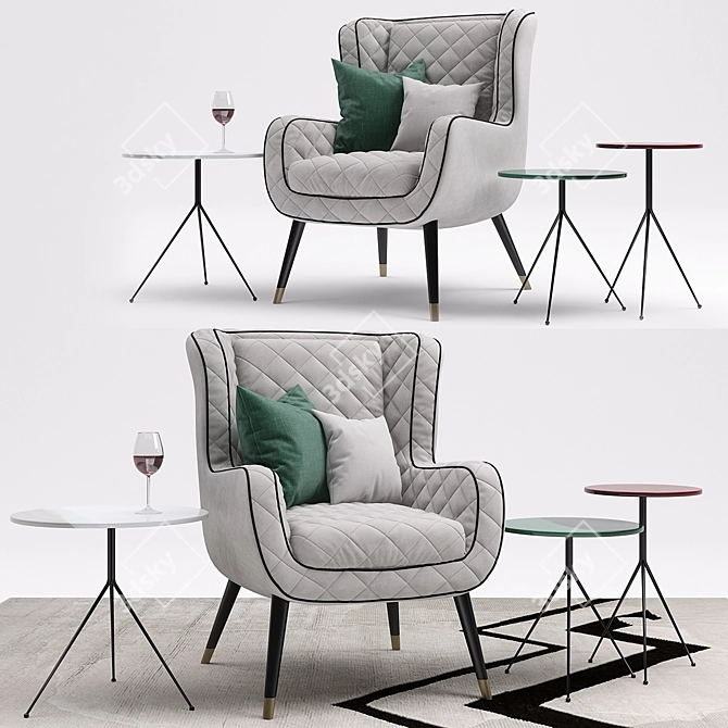 Baxter Dolly Armchair: Modern Comfort 3D model image 2