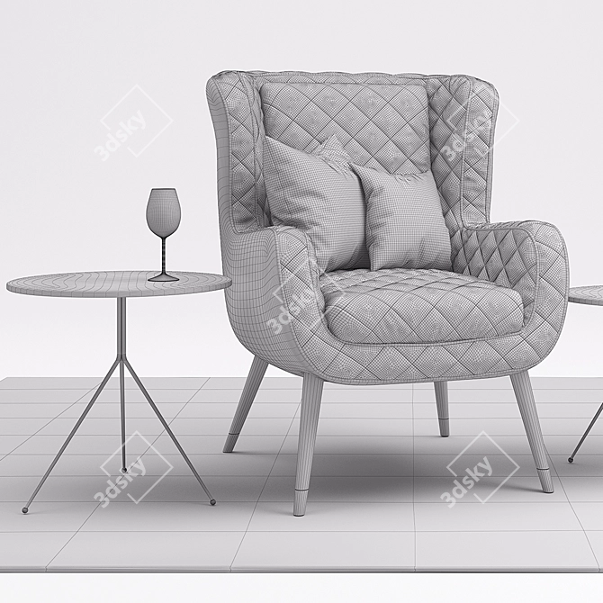 Baxter Dolly Armchair: Modern Comfort 3D model image 3