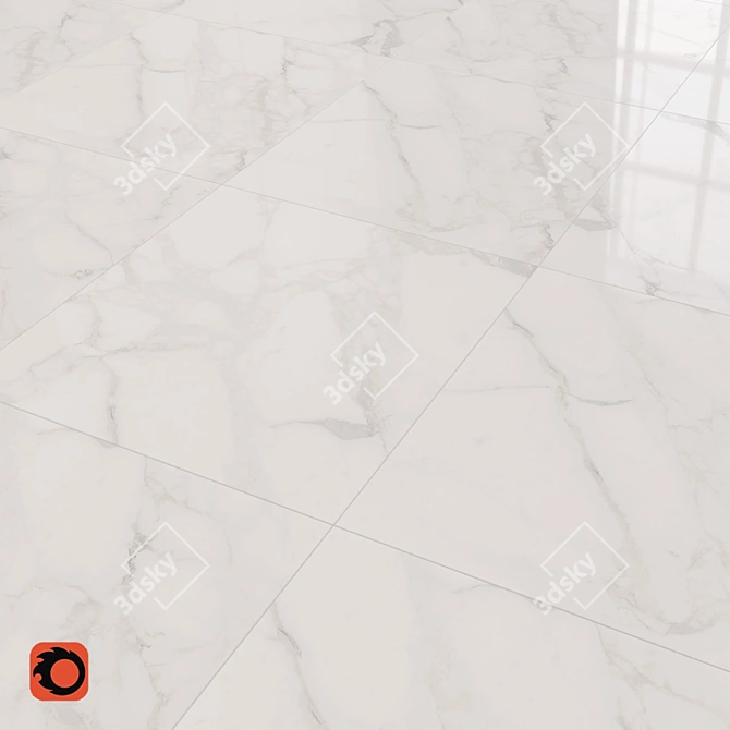 Golden Tile Calacatta Extra: Luxurious Marble Floor Tiles 3D model image 1