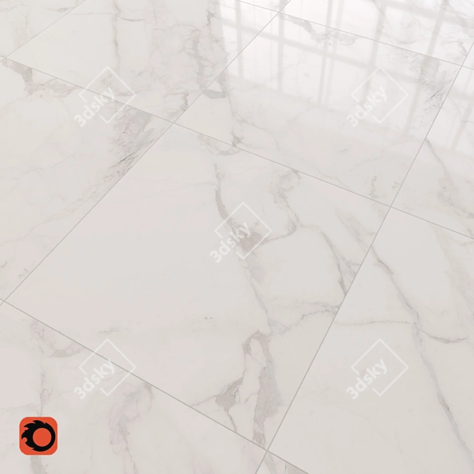 Golden Tile Calacatta Extra: Luxurious Marble Floor Tiles 3D model image 2