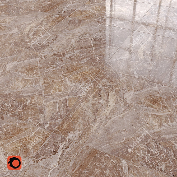 Damascaata Beige Marble Floor Tiles 3D model image 1