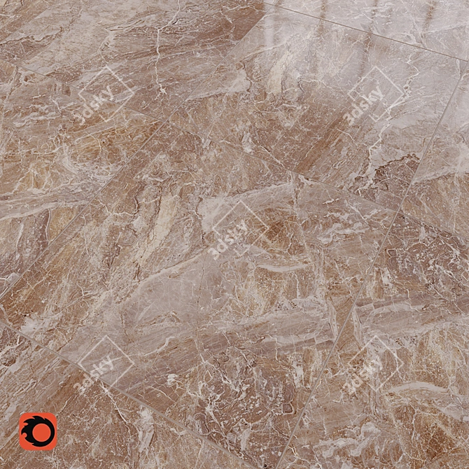 Damascaata Beige Marble Floor Tiles 3D model image 2