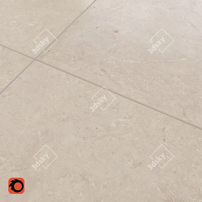 Tivoli Marble Floor Tiles - Beige and Grey 3D model image 3