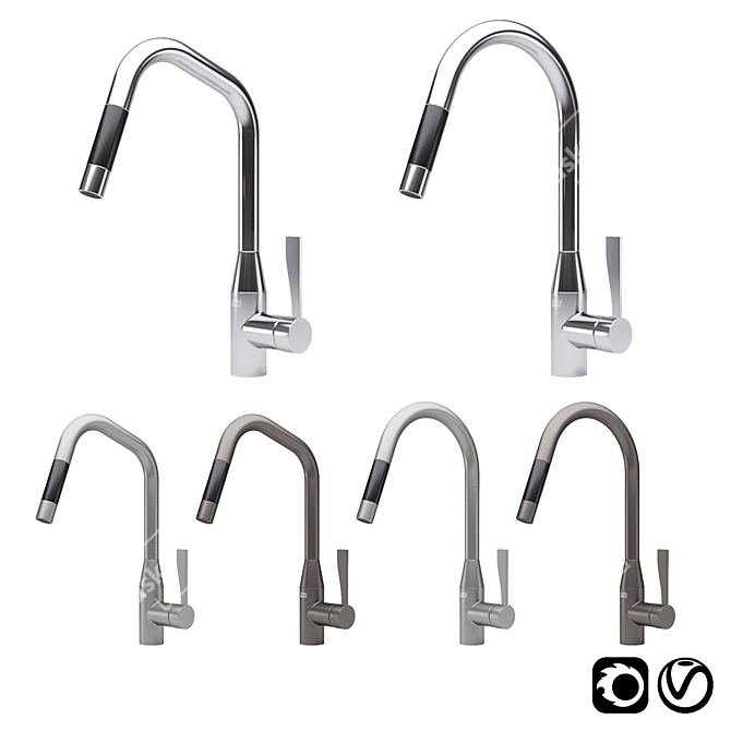  Sleek Sync Tap Set: Sync 33 875 895 and 33 870 895 3D model image 1