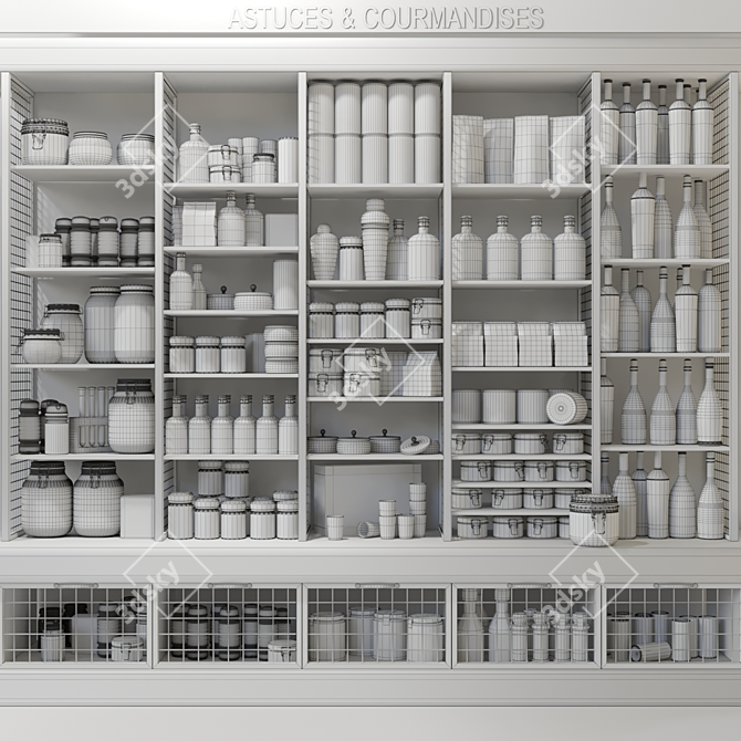 Supermarket Product Display: Pantry, Spices, Alcohol, Wine & Breakfast 3D model image 2