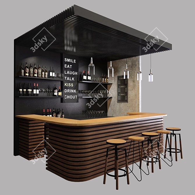 Loft Bar Furniture Set 3D model image 1