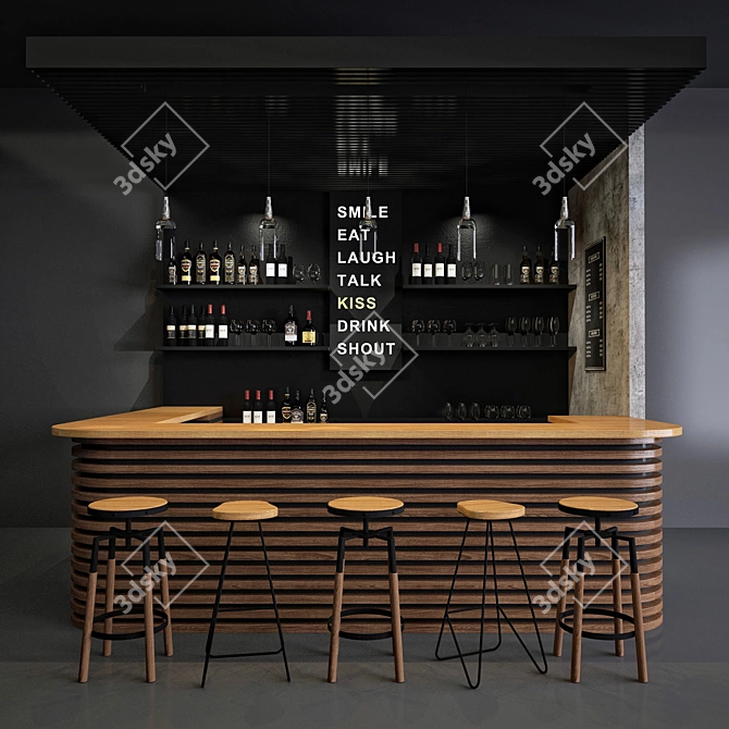 Loft Bar Furniture Set 3D model image 2